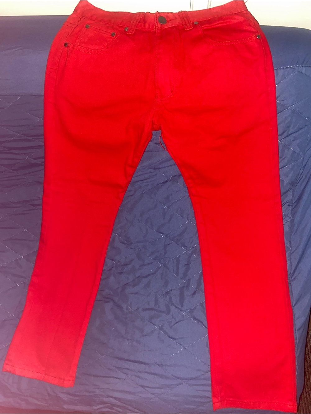 JINZU JEANS Men's Red Jeans (32 X 34)